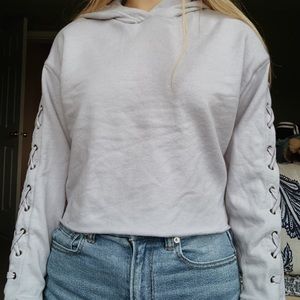 Pink cropped hoodie
